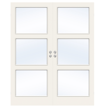 PARSKJUTDÖRR SWEDOOR STABLE GW3 KOMPAKT KLARGLAS VIT INFÄLLD