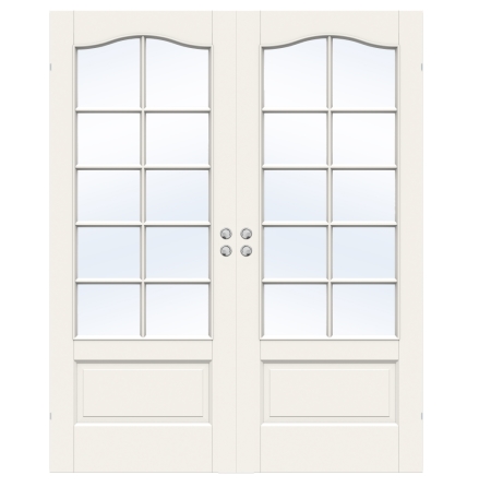 PARSKJUTDÖRR SWEDOOR CRAFT SP10B MASSIV KLARGLAS VIT INFÄLLD