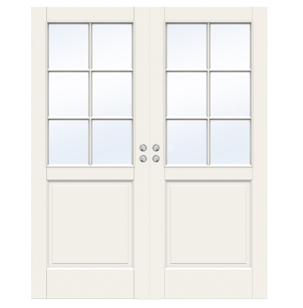 PARSKJUTDÖRR SWEDOOR CRAFT SP6 MASSIV KLARGLAS VIT INFÄLLD