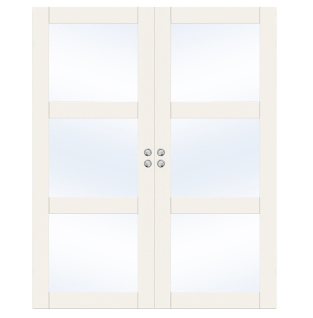 PARSKJUTDÖRR SWEDOOR UNIQUE GW03L VIT KLARGLAS INFÄLLD