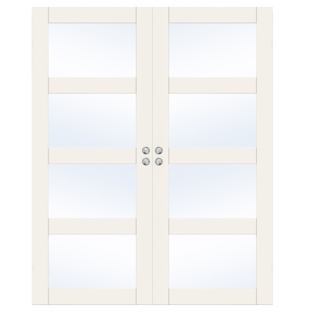 PARSKJUTDÖRR SWEDOOR UNIQUE GW04L VIT KLARGLAS INFÄLLD