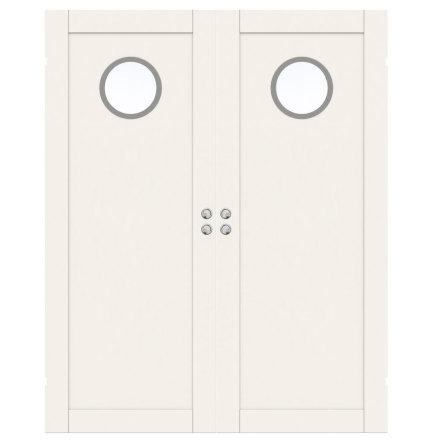 PARSKJUTDÖRR SWEDOOR UNIQUE 01L GWA130 VIT KLARGLAS INFÄLLD