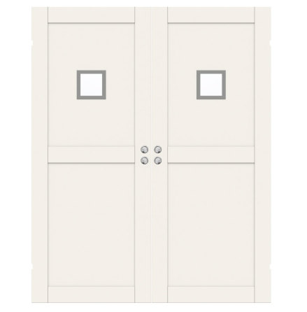 PARSKJUTDÖRR SWEDOOR UNIQUE 02L GWA120 VIT KLARGLAS INFÄLLD