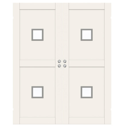 PARSKJUTDÖRR SWEDOOR UNIQUE 02L GWA220 VIT KLARGLAS INFÄLLD