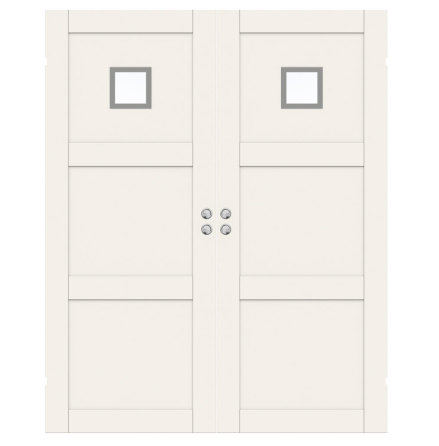 PARSKJUTDÖRR SWEDOOR UNIQUE 03L GWA120 VIT KLARGLAS INFÄLLD