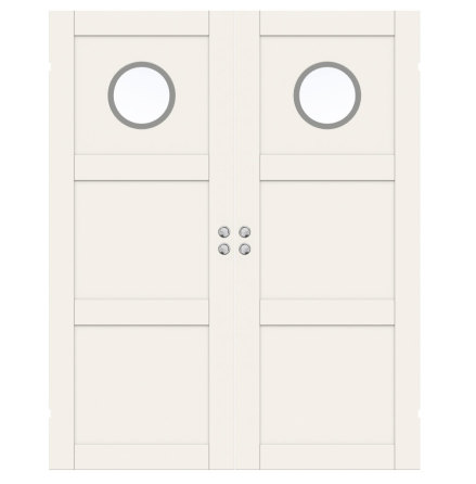 PARSKJUTDÖRR SWEDOOR UNIQUE 03L GWA130 VIT KLARGLAS INFÄLLD