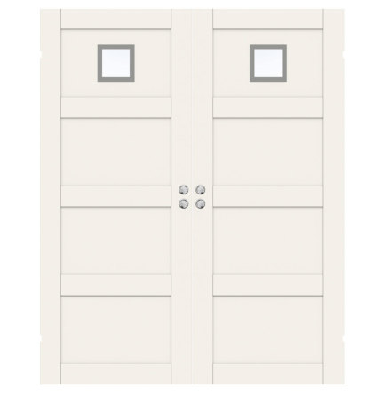 PARSKJUTDÖRR SWEDOOR UNIQUE 04L GWA120 VIT KLARGLAS INFÄLLD