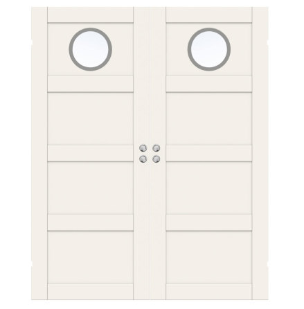 PARSKJUTDÖRR SWEDOOR UNIQUE 04L GWA130 VIT KLARGLAS INFÄLLD