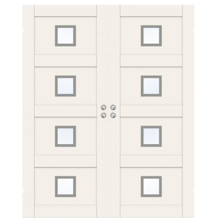 PARSKJUTDÖRR SWEDOOR UNIQUE 04L GWA420 VIT KLARGLAS INFÄLLD