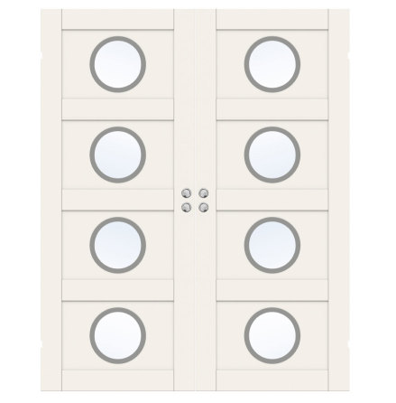 PARSKJUTD�RR SWEDOOR UNIQUE 04L GWA430 VIT KLARGLAS INF�LLD