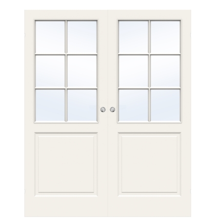 PARSKJUTDÖRR SWEDOOR COMPACT SP6 FORMPRESSAD KOMPAKT KLARGLAS VIT UTANPÅLIGGANDE