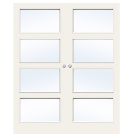 PARSKJUTDÖRR SWEDOOR STABLE GW4 KOMPAKT KLARGLAS VIT UTANPÅLIGGANDE