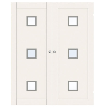 PARSKJUTDÖRR SWEDOOR UNIQUE 01L GWA320 VIT KLARGLAS UTANPÅLIGGANDE