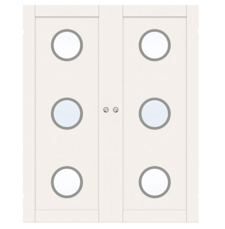 PARSKJUTDÖRR SWEDOOR UNIQUE 01L GWA330 VIT KLARGLAS UTANPÅLIGGANDE