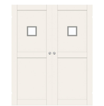 PARSKJUTDÖRR SWEDOOR UNIQUE 02L GWA120 VIT KLARGLAS UTANPÅLIGGANDE