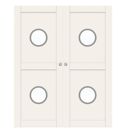 PARSKJUTDÖRR SWEDOOR UNIQUE 02L GWA230 VIT KLARGLAS UTANPÅLIGGANDE