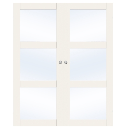 PARSKJUTDÖRR SWEDOOR UNIQUE GW03L VIT KLARGLAS UTANPÅLIGGANDE