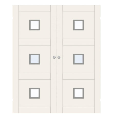 PARSKJUTDÖRR SWEDOOR UNIQUE 03L GWA320 VIT KLARGLAS UTANPÅLIGGANDE