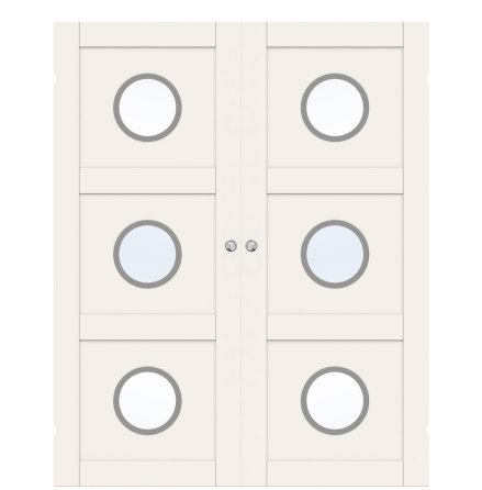 PARSKJUTDÖRR SWEDOOR UNIQUE 03L GWA330 VIT KLARGLAS UTANPÅLIGGANDE