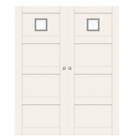 PARSKJUTDÖRR SWEDOOR UNIQUE 04L GWA120 VIT KLARGLAS UTANPÅLIGGANDE