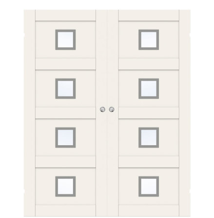 PARSKJUTDÖRR SWEDOOR UNIQUE 04L GWA420 VIT KLARGLAS UTANPÅLIGGANDE