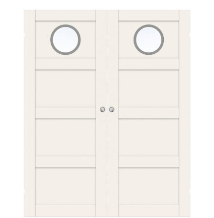 PARSKJUTDÖRR SWEDOOR UNIQUE 04L GWA130 VIT KLARGLAS UTANPÅLIGGANDE