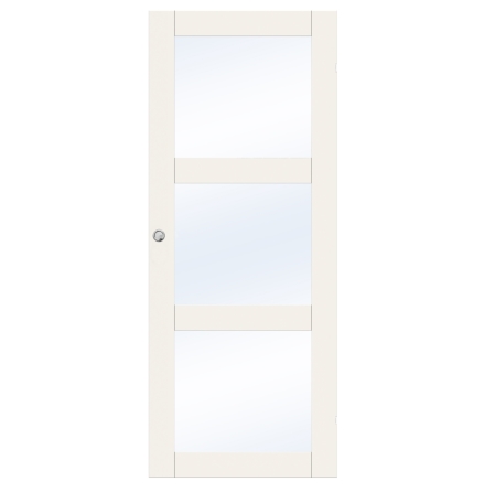 SKJUTDÖRR SWEDOOR UNIQUE GW03L VIT KLARGLAS UTANPÅLIGGANDE