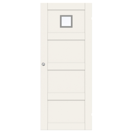 SKJUTDÖRR SWEDOOR UNIQUE 04L GWA120 VIT KLARGLAS UTANPÅLIGGANDE