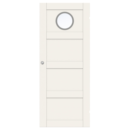 SKJUTDÖRR SWEDOOR UNIQUE 04L GWA130 VIT KLARGLAS UTANPÅLIGGANDE