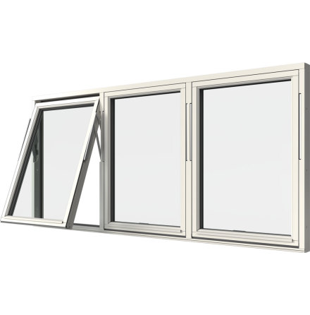 Vridfönster Elitfönster Original Trä 100 Treluft 3-glas Vitmålat Trä