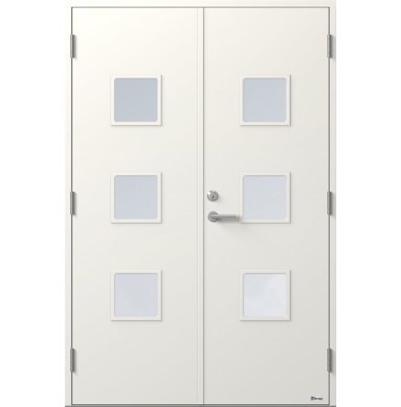 Parytterdörr BOR Kvadraten 839 PG3 Klarglas Vit