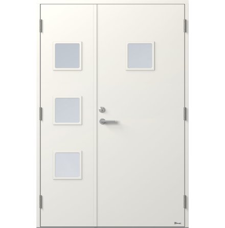Parytterdörr BOR Kvadraten 839PG1+3 Klarglas Vit