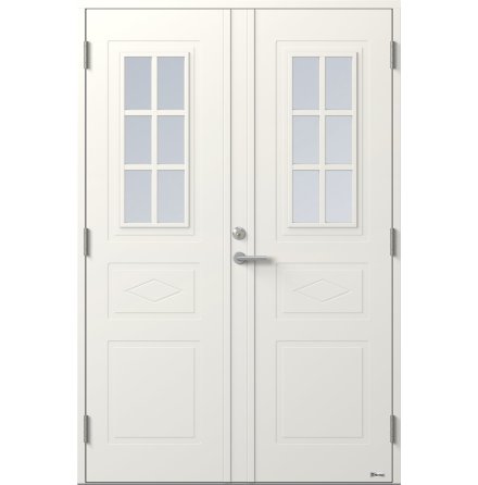 Parytterdörr BOR Tvillingarna 992PG Klarglas Vit