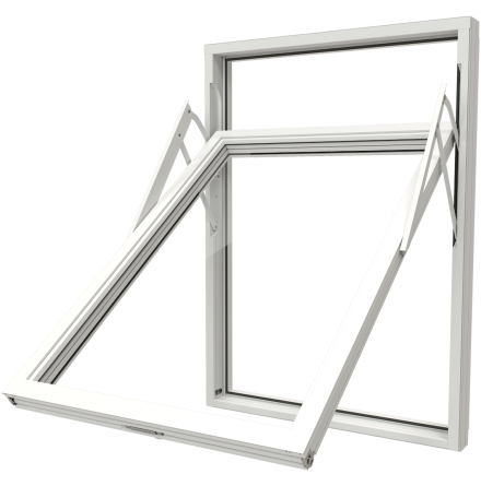 Vridfönster NorDan Ntech 3-glas Vit Aluminium