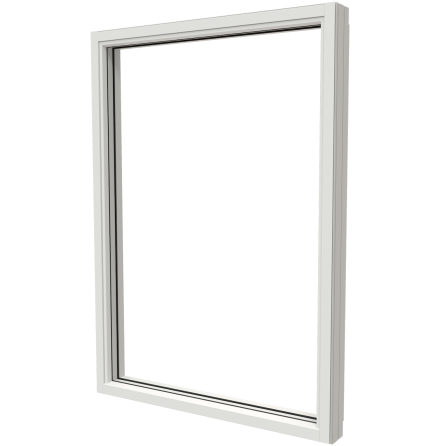 Fast fönster NorDan Ntech 3-glas Vit Aluminium