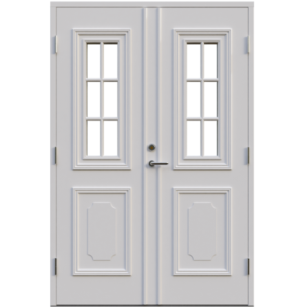 Parytterdörr Leksandsdörren Hjortnäs Cotswoldglas Vit