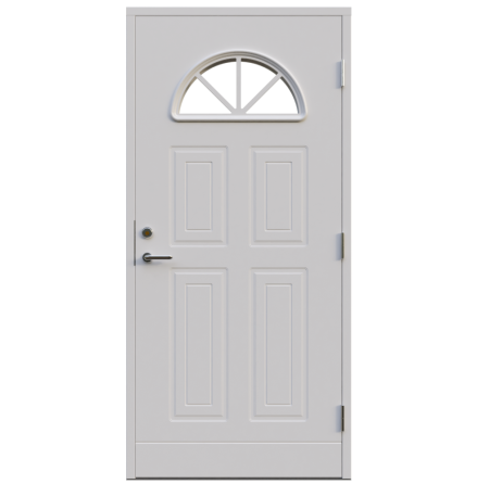 Ytterdörr Leksandsdörren Hjulbäck Katedralglas Vit