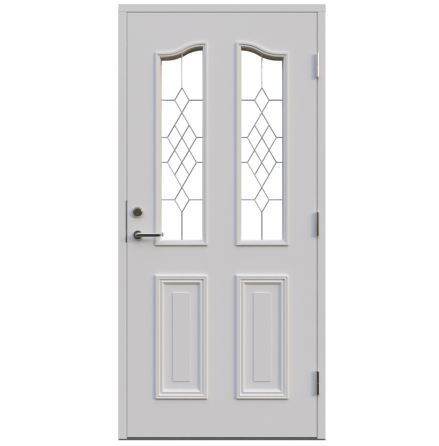 Ytterdörr Leksandsdörren Twin Maskinantiktglas Vit
