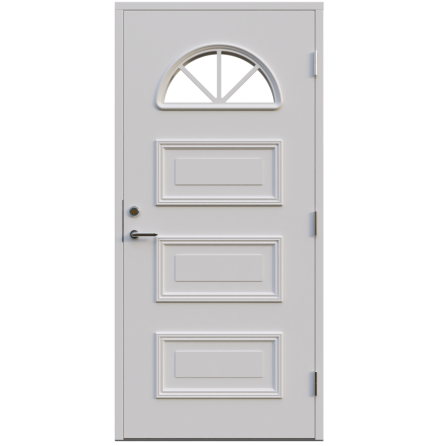 Ytterdörr Leksandsdörren Övermo Katedralglas Vit