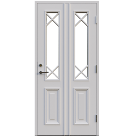 Ytterdörr Leksandsdörren Klockarberg Klarglas Vit