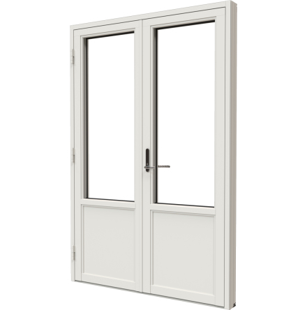 Bröstad Parfönsterdörr Nordan Ntech 3-glas Vitmålat Trä