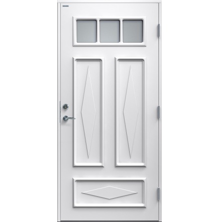 Ytterdörr Diplomat Britta Klarglas vit