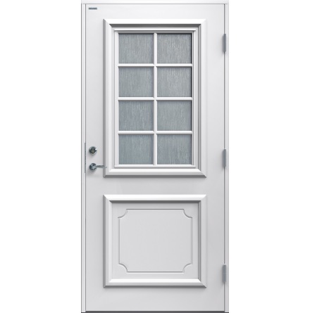 Ytterdörr Diplomat Svea Cotswoldglas vit