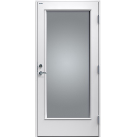 Ytterdörr Diplomat Altan Helglas vitmålat trä