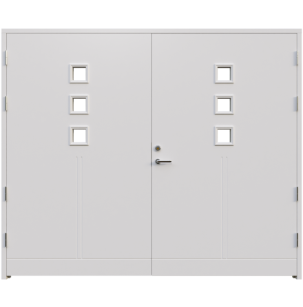 Garageport Leksandsdörren Saltö Klarglas