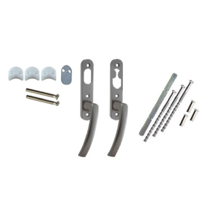 Handtag Till Svenska Fönster Rak/rund Profil Fönsterdörr - Cylinder Insida, Cylinder Utsida - Alt 4