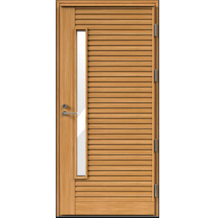 Ytterdörr Kaski Tavastehus Klarglas Laserad Furupanel