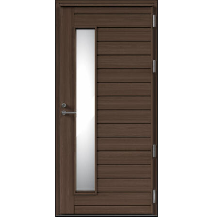 Ytterdörr Kaski Tammerfors Klarglas Laserad Furupanel