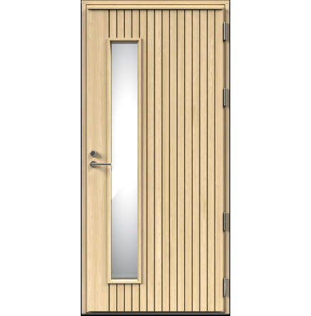 Ytterdörr Kaski Somero Klarglas Laserad Furupanel
