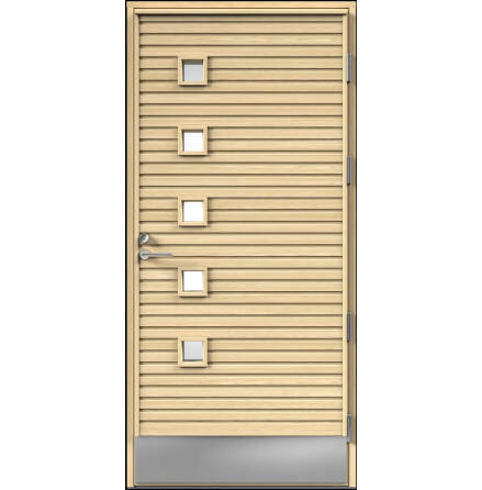 Ytterdörr Kaski Kaskö Klarglas Laserad Furupanel